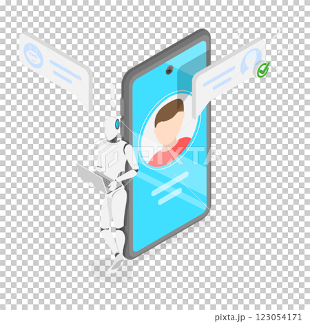 3D Isometric Flat Illustration of GPT Chat. Item 3 3D Isometric Flat Illustration of GPT Chat. Item 3 123054171