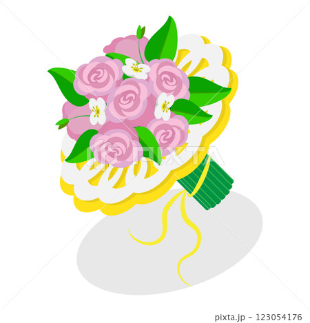 3D Isometric Flat Set of Wedding Elements. Item 2 3D Isometric Flat Set of Wedding Elements. Item 2 123054176