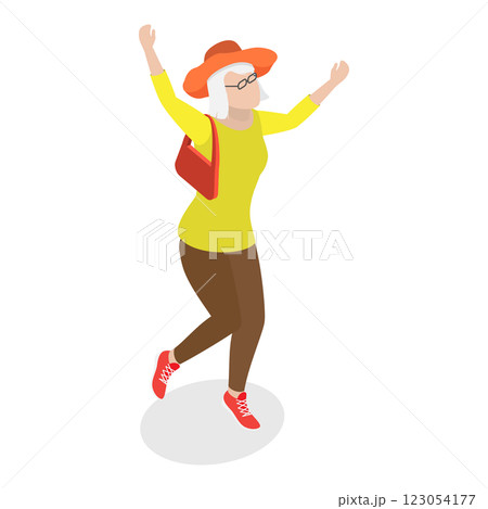 3D Isometric Flat Illustration of Happy Seniors. Item 6 3D Isometric Flat Illustration of Happy Seniors. Item 6 123054177