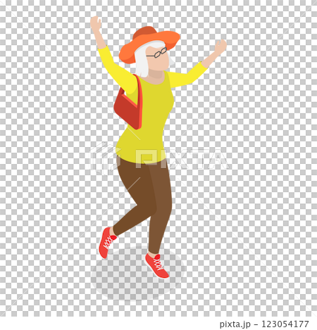 3D Isometric Flat Illustration of Happy Seniors. Item 6 3D Isometric Flat Illustration of Happy Seniors. Item 6 123054177