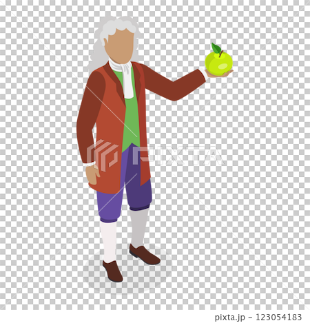 3D Isometric Flat  Set of Great Scientists. Item 4 123054183