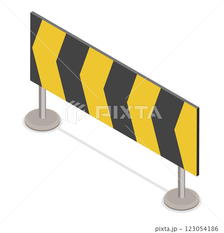 3D Isometric Flat Set of Traffic Road Barriers. Item 3 3D Isometric Flat Set of Traffic Road Barriers. Item 3 123054186
