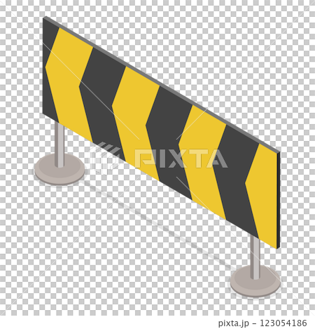 3D Isometric Flat Set of Traffic Road Barriers. Item 3 3D Isometric Flat Set of Traffic Road Barriers. Item 3 123054186
