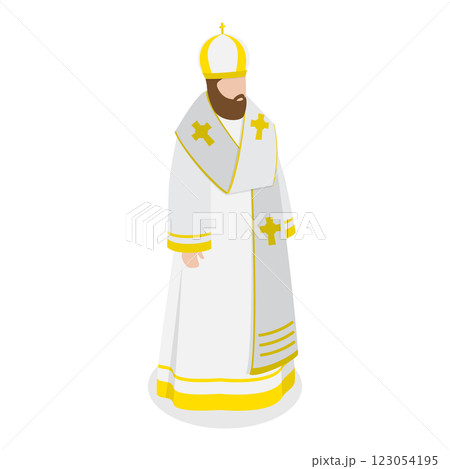 3D Isometric Flat  Set of Religious Leaders. Item 2 3D Isometric Flat  Set of Religious Leaders. Item 2 123054195