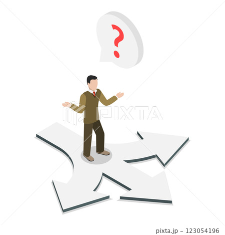 3D Isometric Flat Illustration of Choosing From Multiple Directions. Item 3 3D Isometric Flat Illustration of Choosing From Multiple Directions. Item 3 123054196