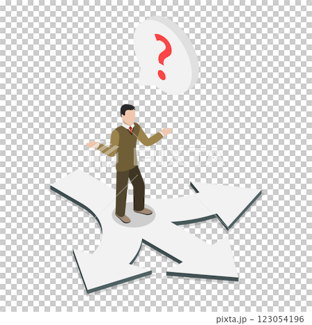 3D Isometric Flat Illustration of Choosing From Multiple Directions. Item 3 3D Isometric Flat Illustration of Choosing From Multiple Directions. Item 3 123054196