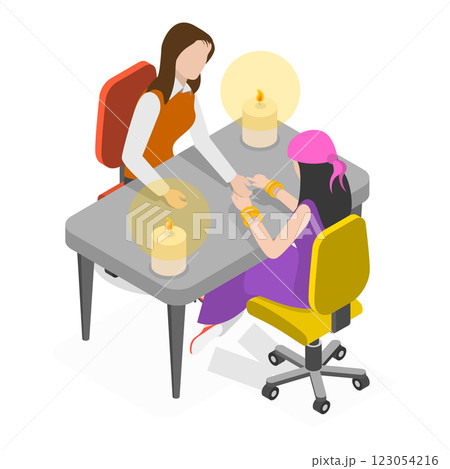 3D Isometric Flat Illustration of Fortune Telling. Item 2 3D Isometric Flat Illustration of Fortune Telling. Item 2 123054216
