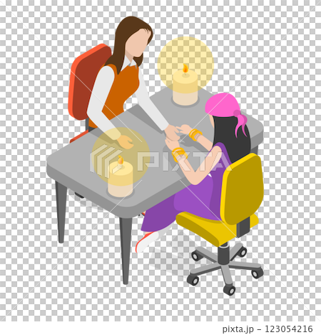 3D Isometric Flat  Illustration of Fortune Telling. Item 2 123054216