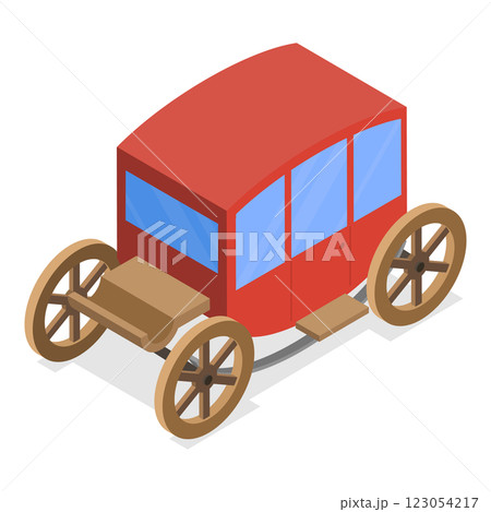 3D Isometric Flat  Set of Victorian Period Characters and Objects. Item 6 123054217