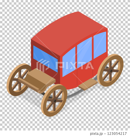 3D Isometric Flat  Set of Victorian Period Characters and Objects. Item 6 123054217