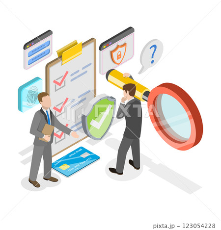 3D Isometric Flat  Illustration of Employee Benefits. Item 1 123054228