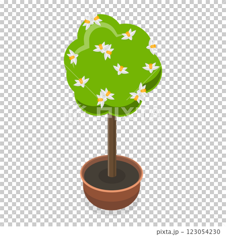 3D Isometric Flat  Set of Garden Furniture Items. Item 4 123054230