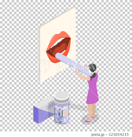 3D Isometric Flat  Illustration of Otolaryngology. Item 2 123054233