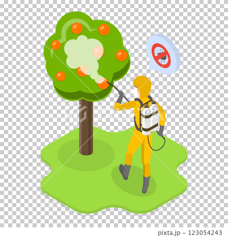 3D Isometric Flat  Illustration of Pest Control Service. Item 2 123054243