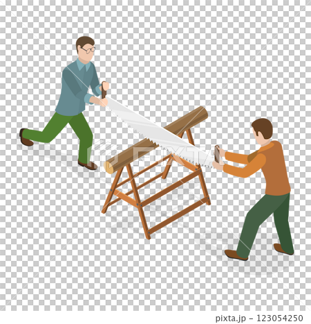 3D Isometric Flat  Illustration of Timber Industry. Item 2 123054250