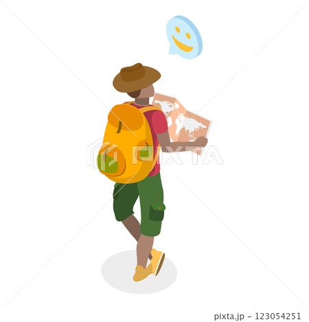 3D Isometric Flat  Illustration of Happy Archeologists. Item 2 123054251