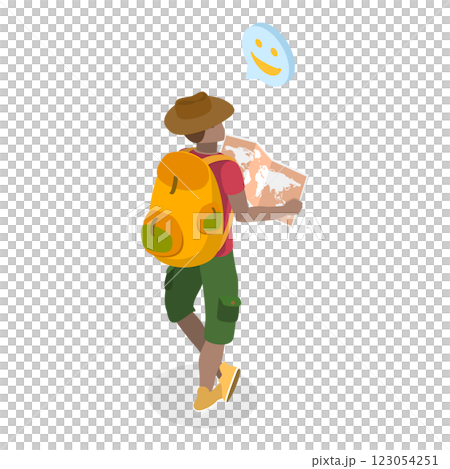 3D Isometric Flat  Illustration of Happy Archeologists. Item 2 123054251