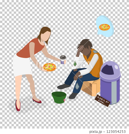 3D Isometric Flat  Illustration of Social Help. Item 2 123054253