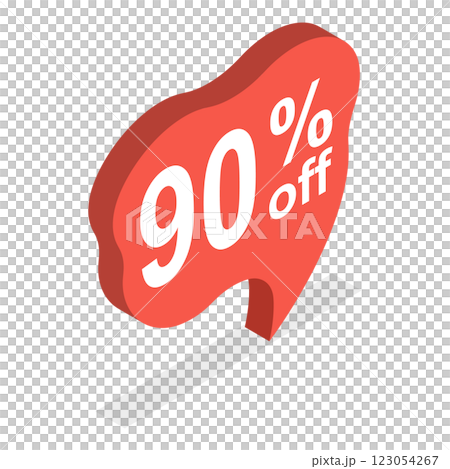 3D Isometric Flat  Set of Discount Speach Bubble Tags. Item 1 123054267