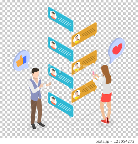 3D Isometric Flat  Illustration of Helpdesk Platform. Item 2 123054272