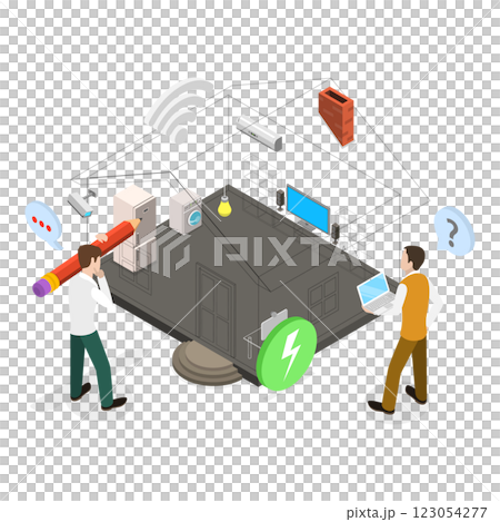 3D Isometric Flat  Illustration of Smart Industry. Item 1 123054277