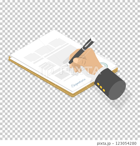 3D Isometric Flat  Illustration of Hands Gestures. Item 6 123054280