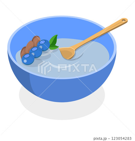 3D Isometric Flat Illustration of Cereal Breakfast. Item 2 3D Isometric Flat Illustration of Cereal Breakfast. Item 2 123054283