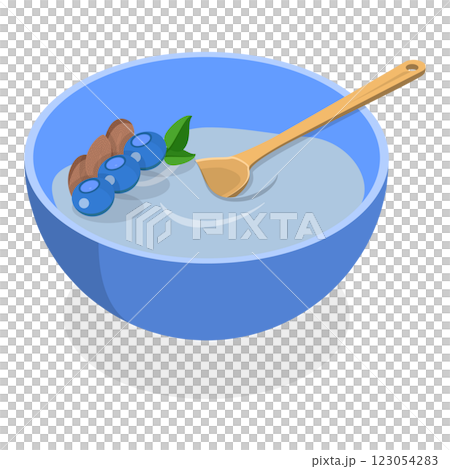 3D Isometric Flat  Illustration of Cereal Breakfast. Item 2 123054283