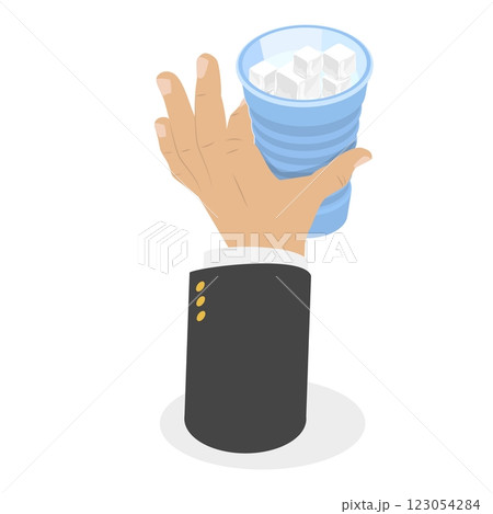 3D Isometric Flat  Illustration of Ice Beverage. Item 1 123054284