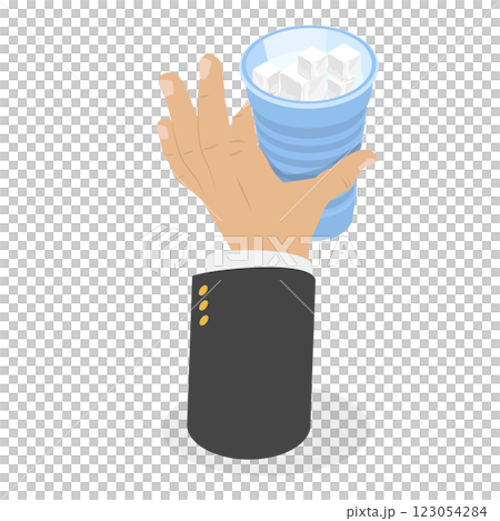 3D Isometric Flat  Illustration of Ice Beverage. Item 1 123054284