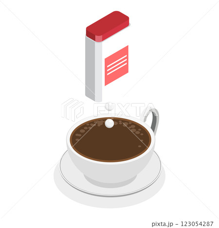 3D Isometric Flat  Icon of Sugar Packs Set. Item 8 123054287