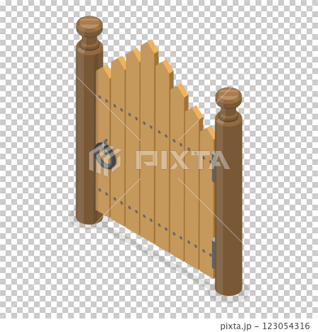 3D Isometric Flat Set of Terrace Fences and Gates. Item 4 3D Isometric Flat Set of Terrace Fences and Gates. Item 4 123054316