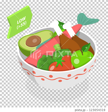 3D Isometric Flat  Illustration of Glycemic Index. Item 1 123054319
