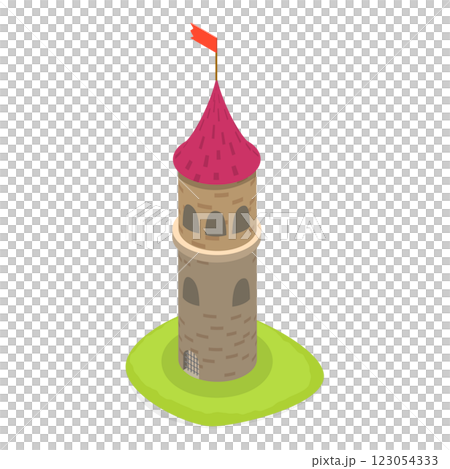 3D Isometric Flat Set of Medieval Castles. Item 2 3D Isometric Flat Set of Medieval Castles. Item 2 123054333