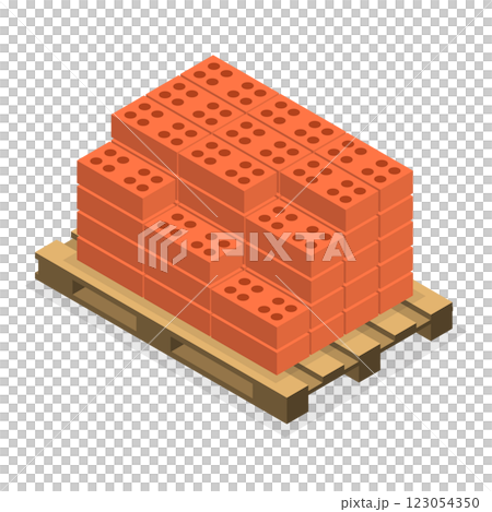 3D Isometric Flat  Set of Building Materials. Item 7 123054350