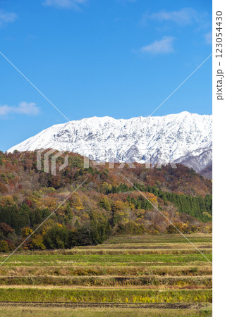 奥大山の紅葉と冠雪の大山 奥大山の紅葉と冠雪の大山 123054430