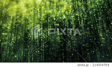 Abstract digital rain falling in a green and black digital space. Abstract digital rain falling in a green and black digital space. 123054704