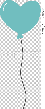 ホワイトデーに使える水色の風船イラストアイコン 123054985