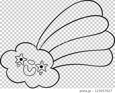 Clown Rainbow and Cloud Outline Clown Rainbow and Cloud Outline 123057027