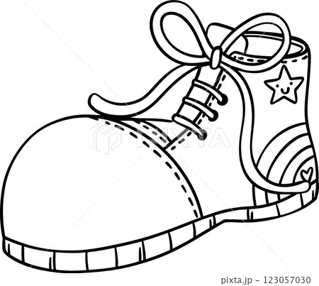 Clown Shoe Outline Hand Drawn Clown Shoe Outline Hand Drawn 123057030