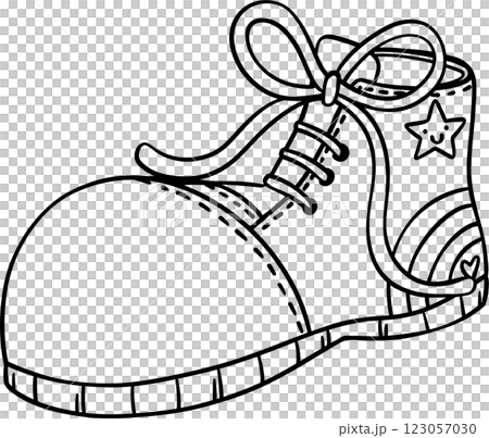 Clown Shoe Outline Hand Drawn Clown Shoe Outline Hand Drawn 123057030