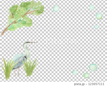 Heron background painted with watercolors 123057111