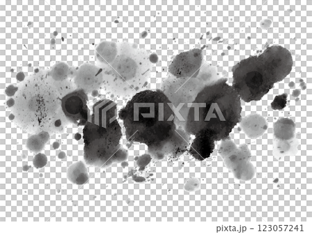 墨水和淡墨隨意滴在白紙上的質感 123057241