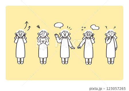 女性のイラストセット 123057265