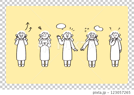 女性のイラストセット 123057265