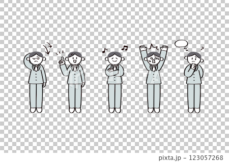 插圖組的西裝男子 插圖組的西裝男子 123057268