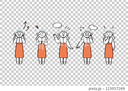 スーツの女性のイラストセット 123057269