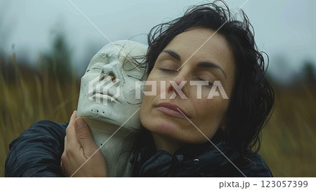 experiencing mental health issues, worry, frustration, and emotional stress. Concept of anxiety and mental health 123057399