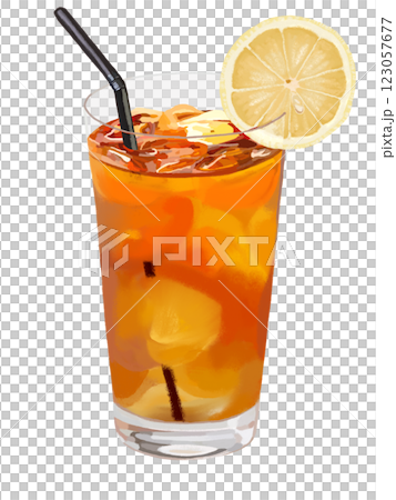 Iced lemon tea (with straw) Iced lemon tea (with straw) 123057677