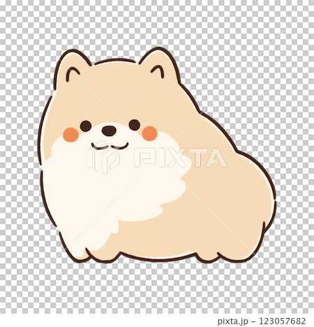 博美犬坐 123057682